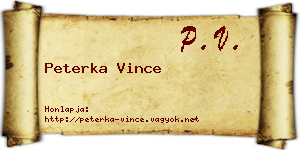 Peterka Vince névjegykártya